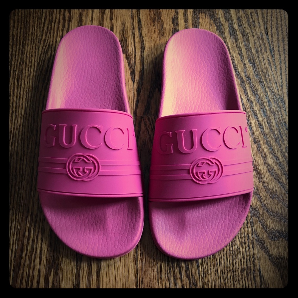 NWT Gucci Pink Slides Size 9
